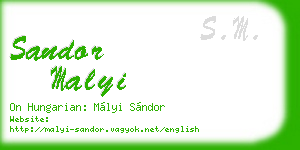 sandor malyi business card
