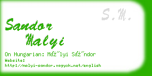 sandor malyi business card